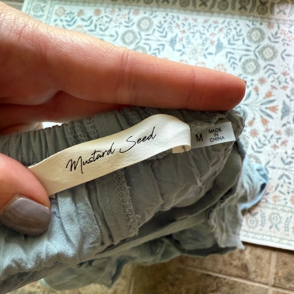 Sage Blue Mustard Seed Mini Dress with Shorts size M - Picture 1 of 5